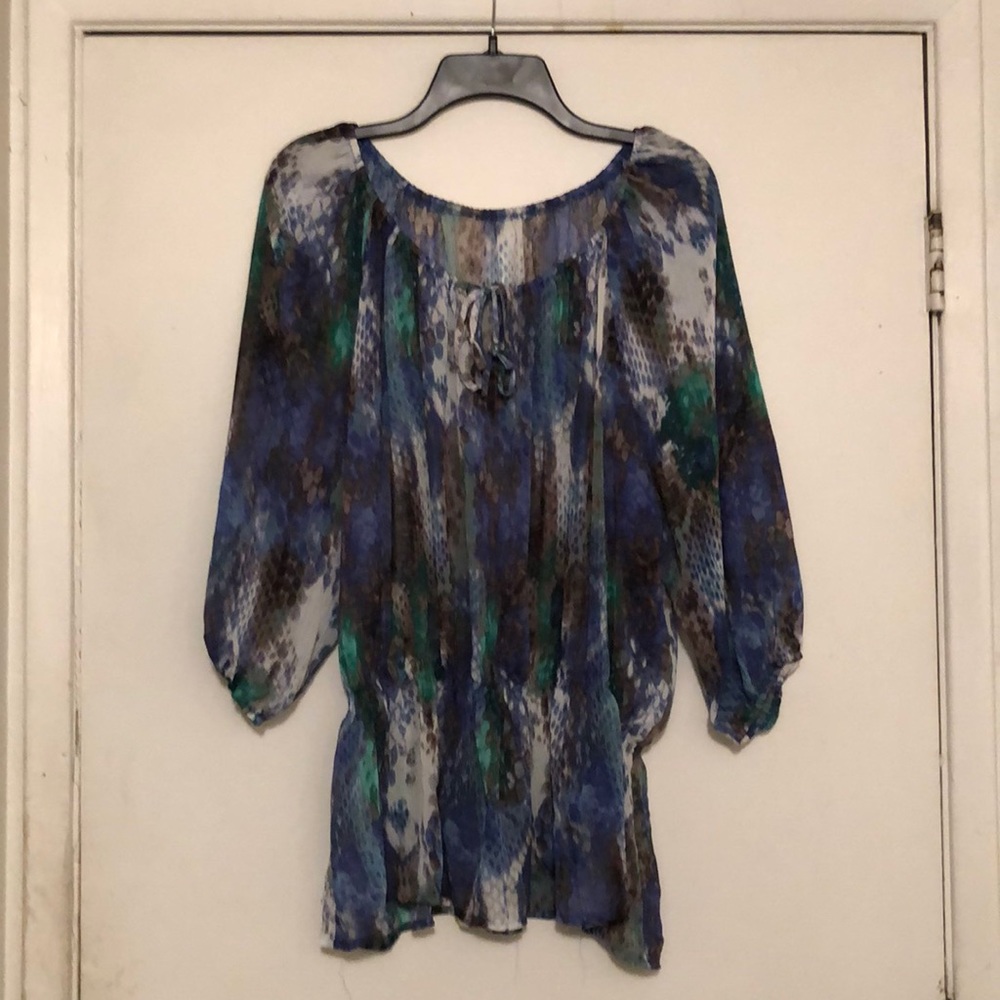 Sheer multi color blouse
